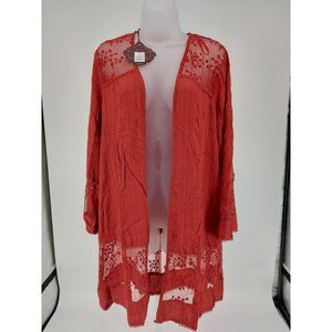Women's Long Sleeve Lace Detail Wrap Jacket - Knox Rose - Size XL